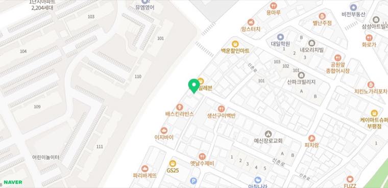 센터 이전 글에 공개된 위치 지도 이미지